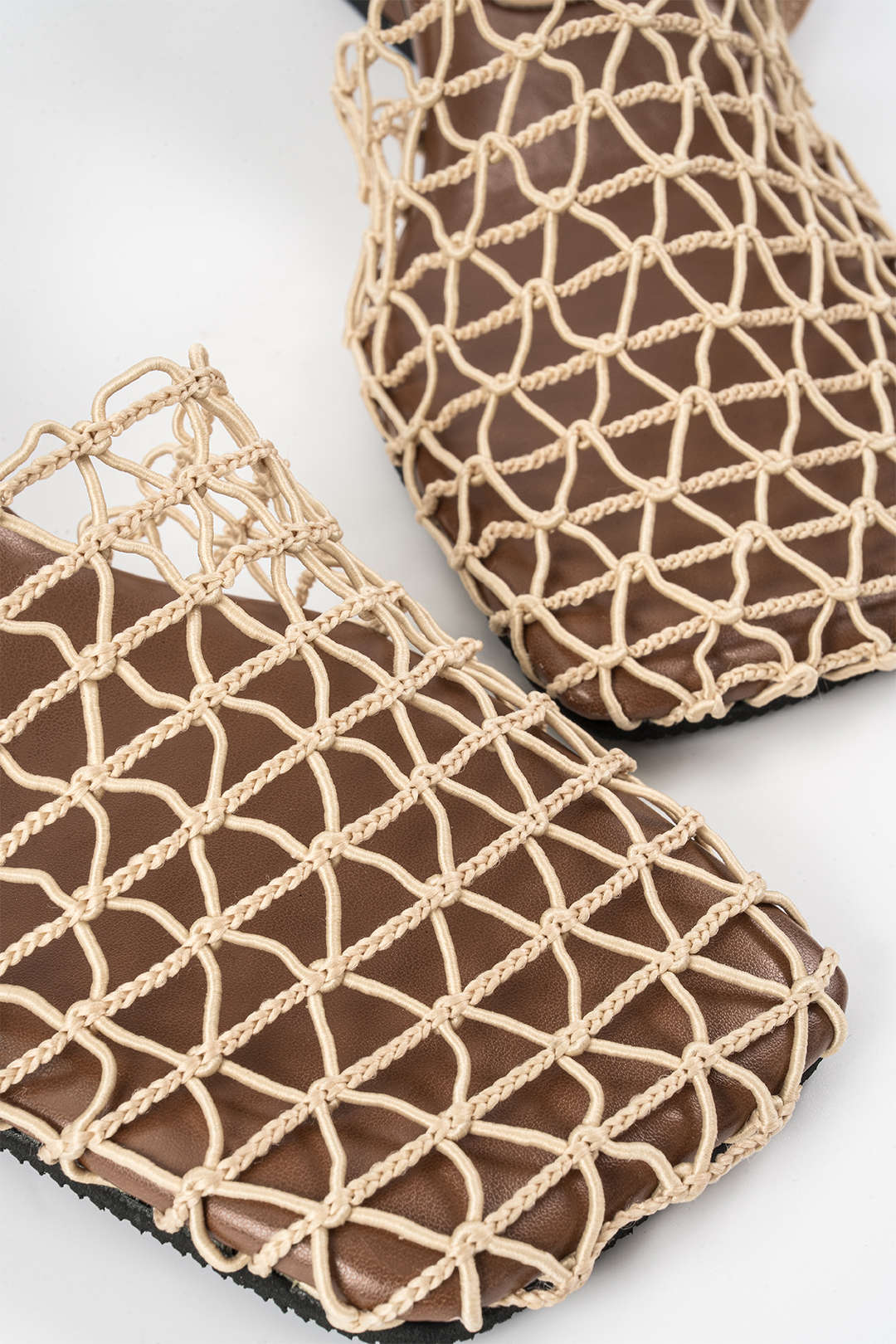 Hollowed-Out Faux Leather Sandals