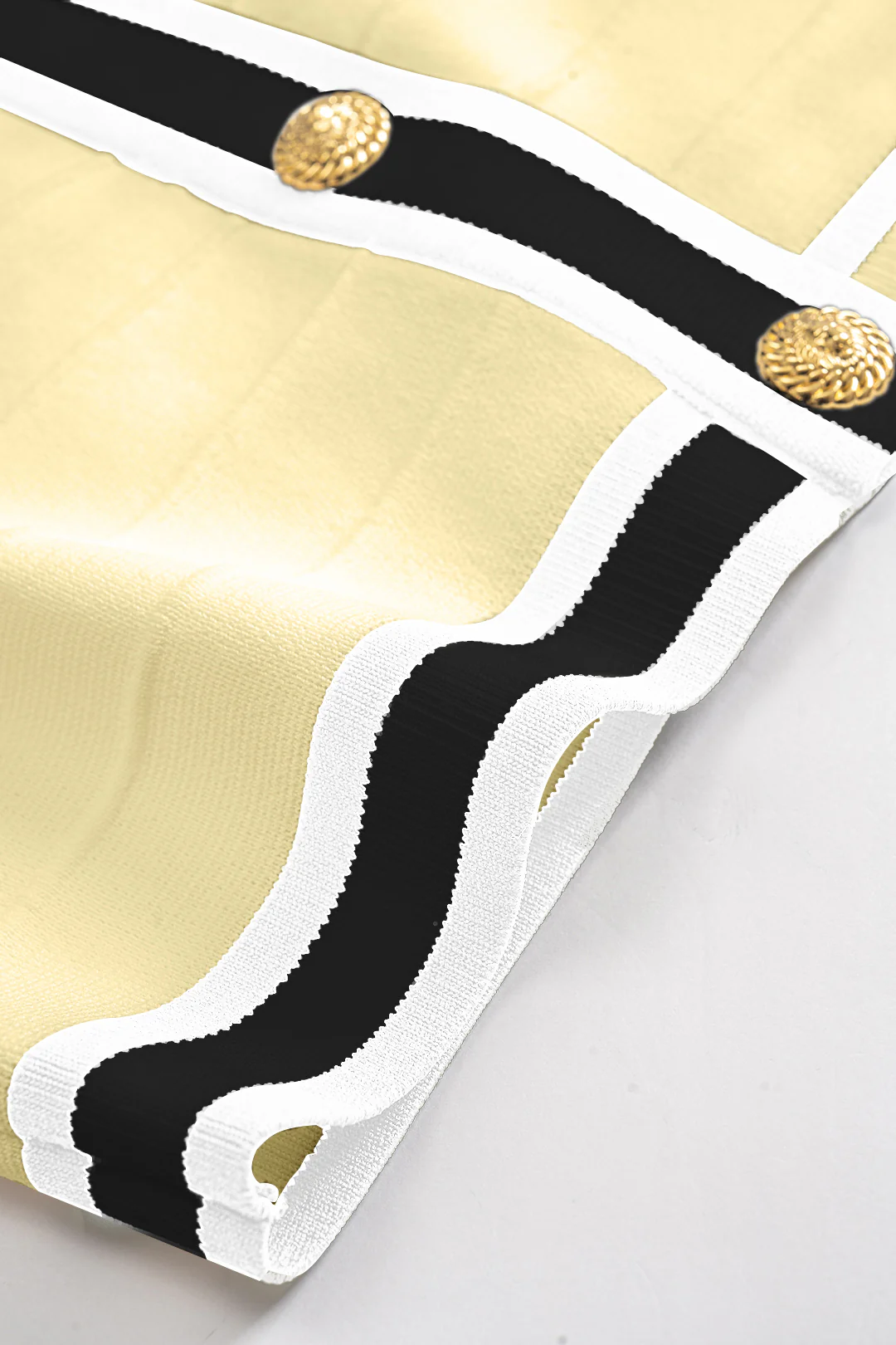 Knit Stripes Contrast Print Button Skirt