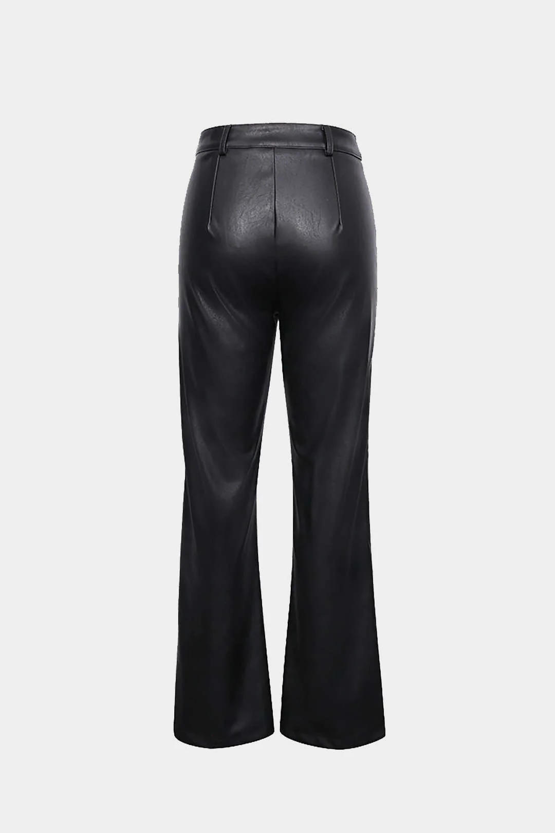 Faux Leather Straight-Leg Trousers