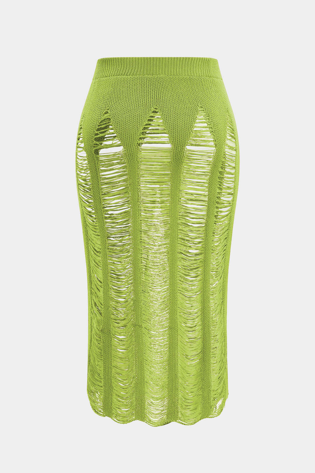 Plus Size Knit Distressed Ladder Skirt