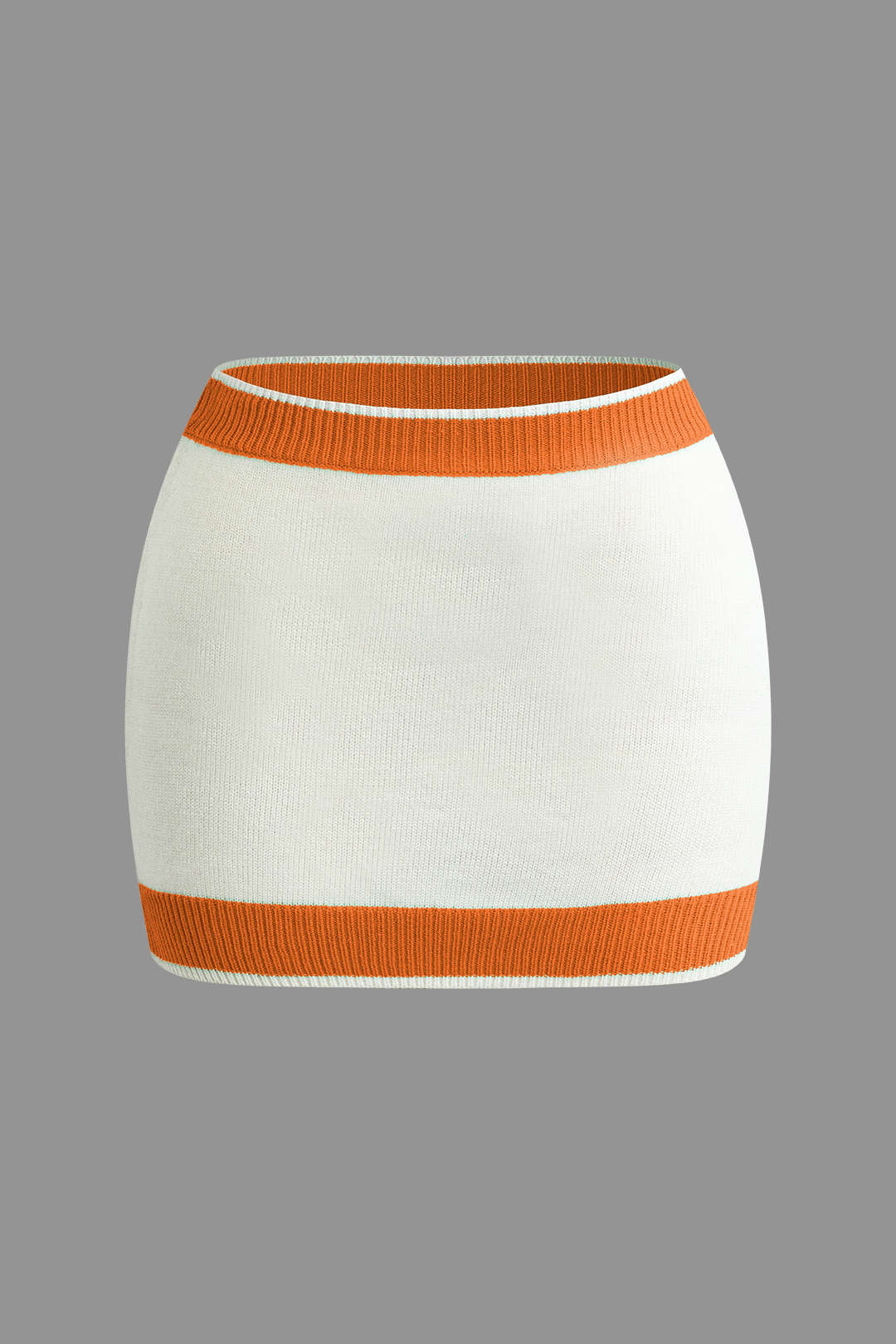 Contrast Collar Cropped Knit Top and Mini Skirt Set
