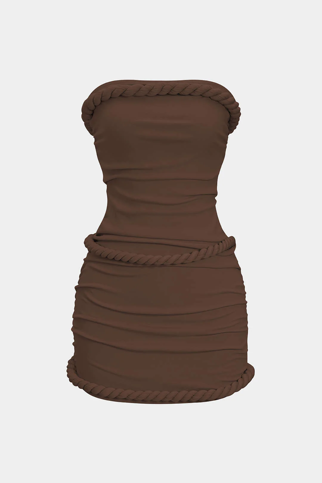 Twisted Knot Strapless Sleeveless Mini Dress