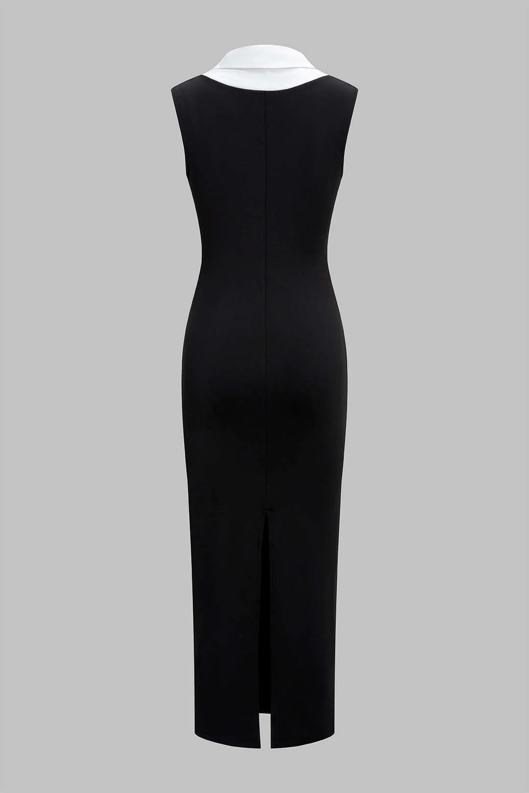 Contrasting Sleeveless Slit Long Dress