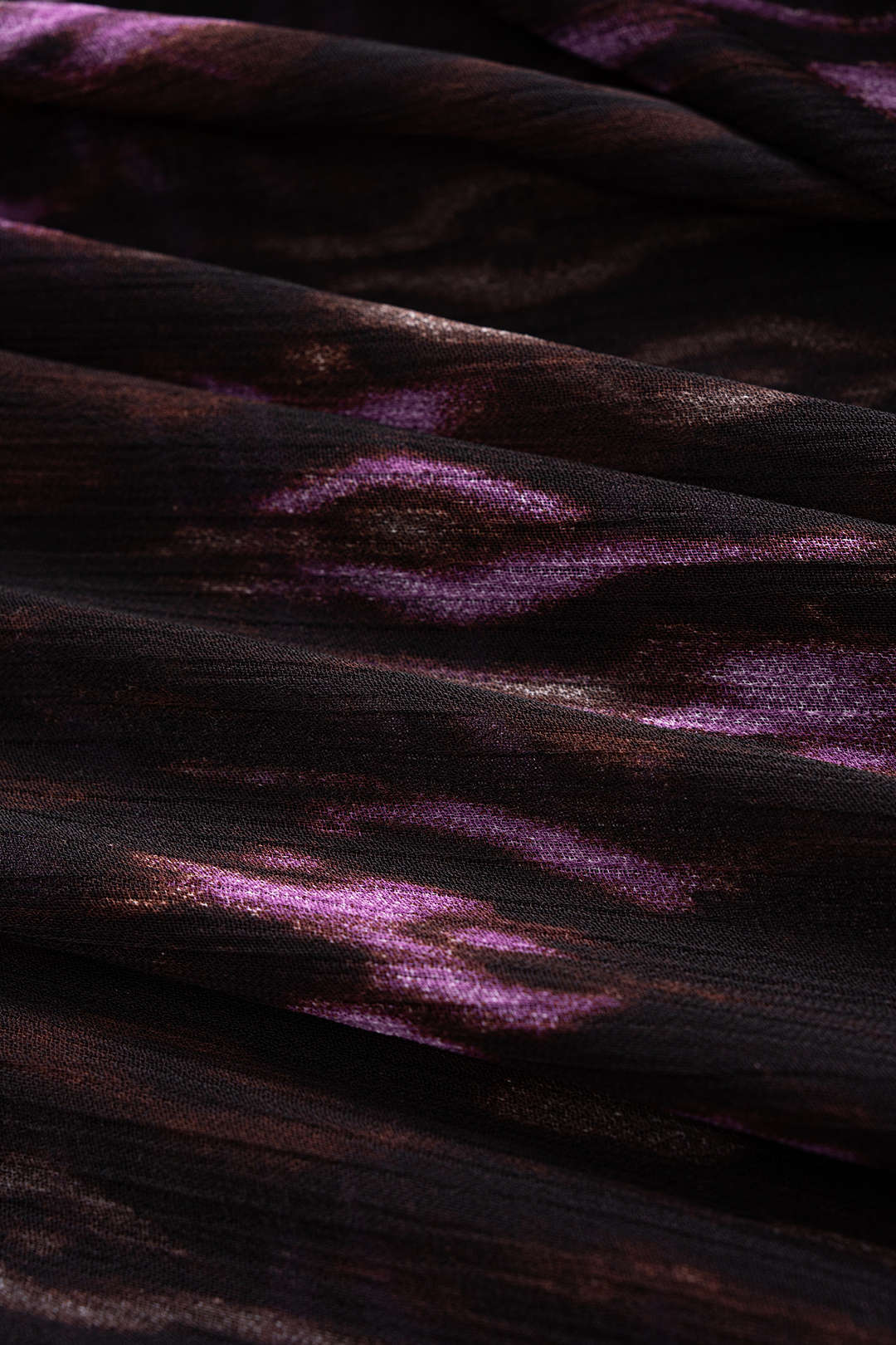 Leopard Print Chiffon Ruched Long Sleeve Maxi Dress