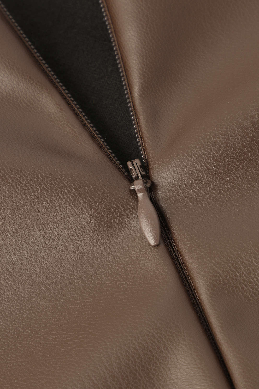 Faux Leather Wrap Ruched Mid-length Skirt