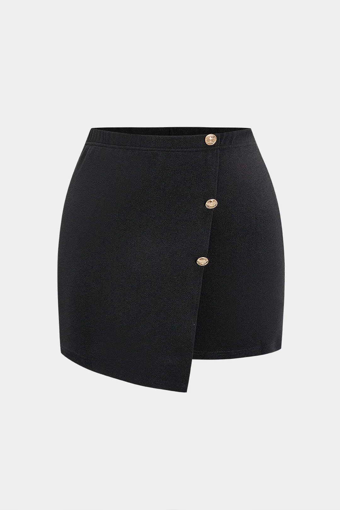 Plus Size Button High Waist  Skirt