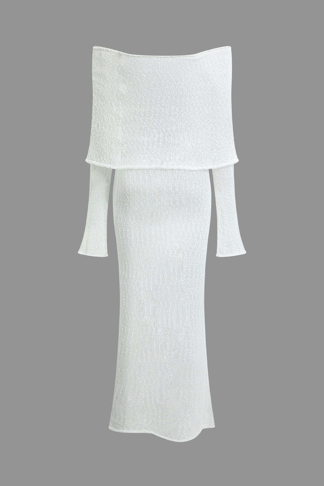 Off-the-Shoulder Open-Knit Maxi Dress