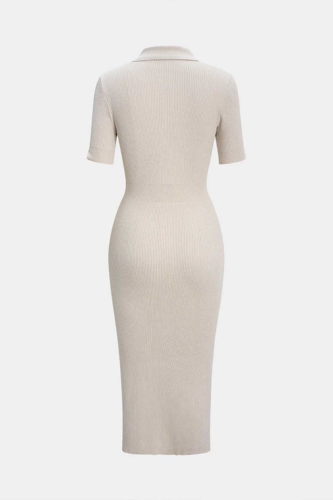 Knit Button Short Sleeve Dress