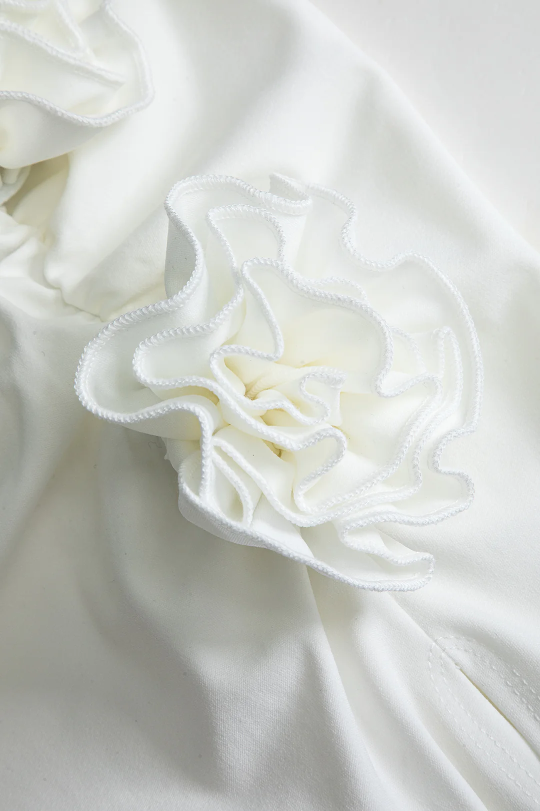 3D Floral Ruched Split Skirt