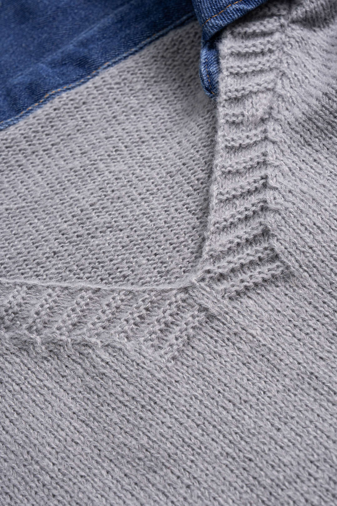 Knit Patchwork Long-Sleeve Top