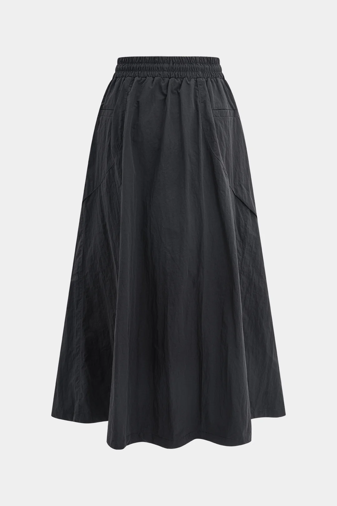 Denim  Patchwork Drawstring High Waist Skirt