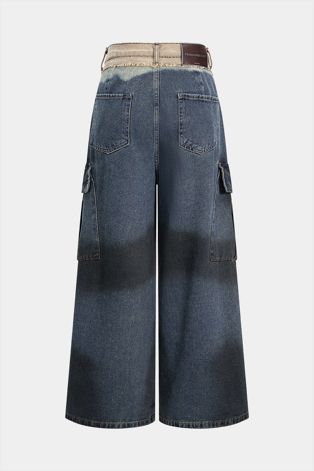 Contrast Pocket High Waist Denim Jeans