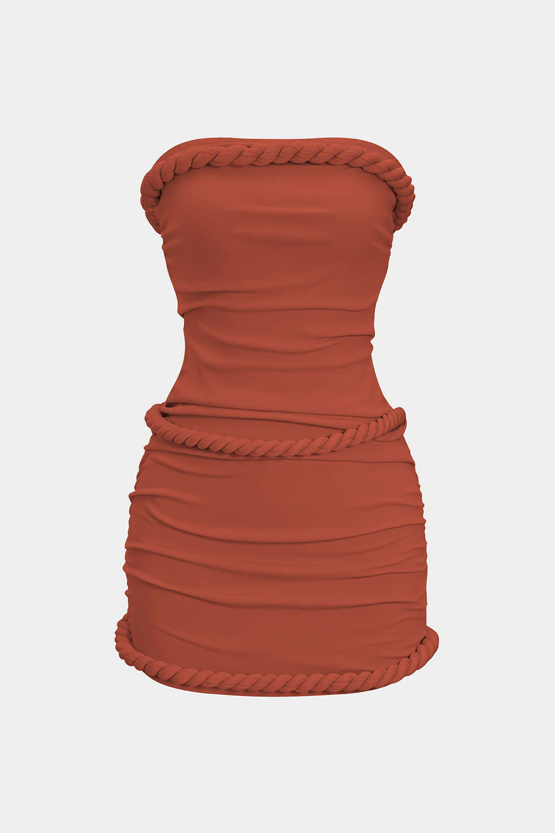 Twisted Knot Strapless Sleeveless Mini Dress