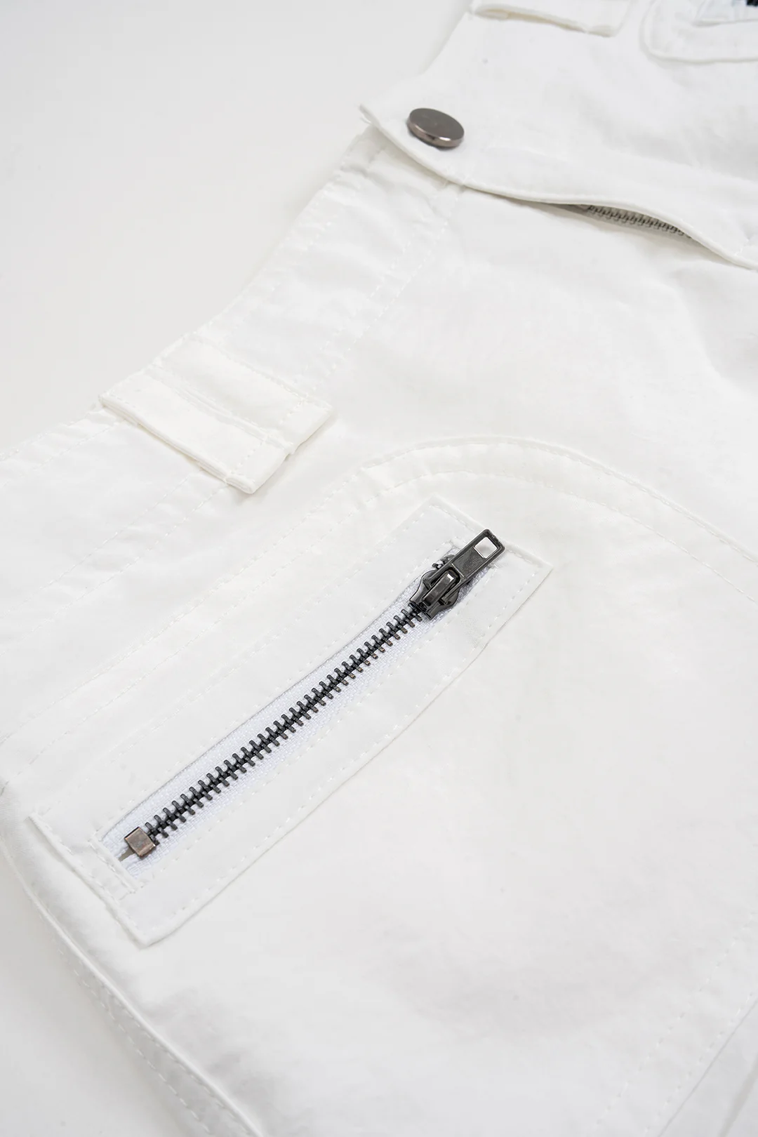 Metallic Pocket Denim Shorts