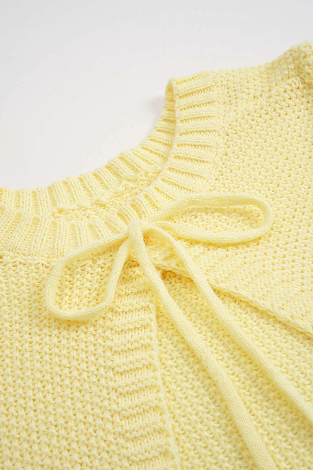 Knit Tie-Up Short-Sleeve Top