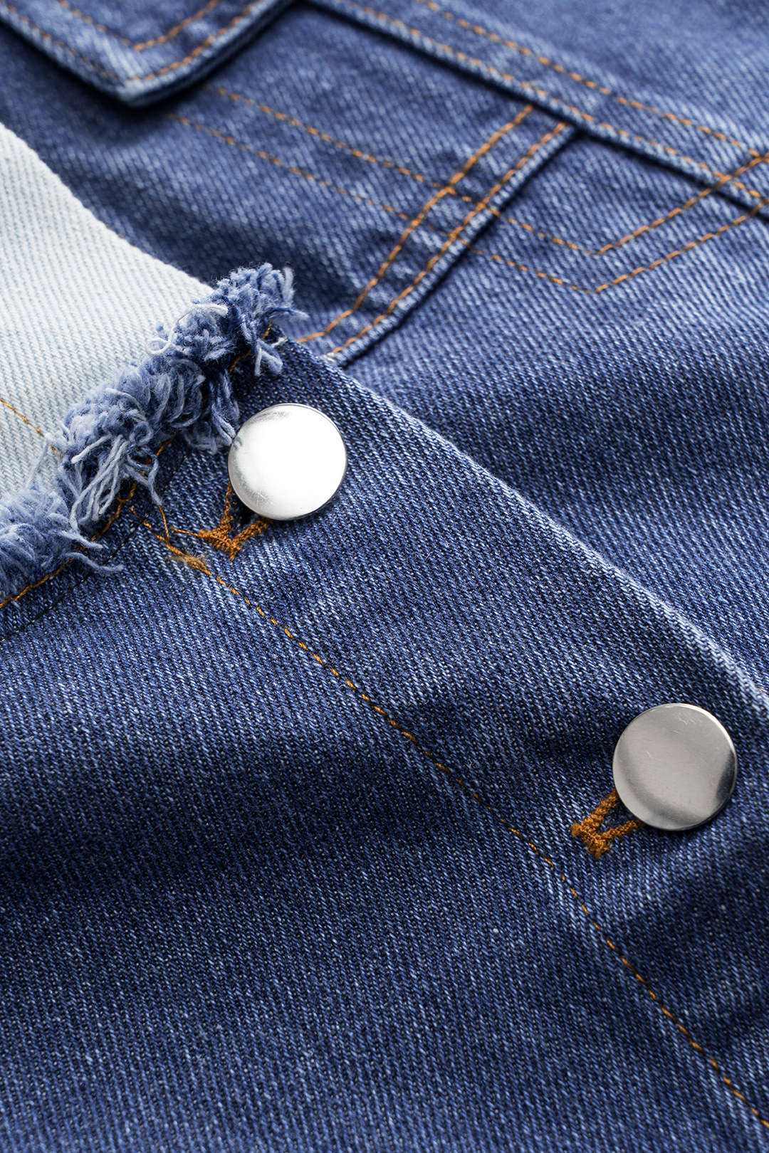 Contrasting Denim Patchwork Buttoned Skirt