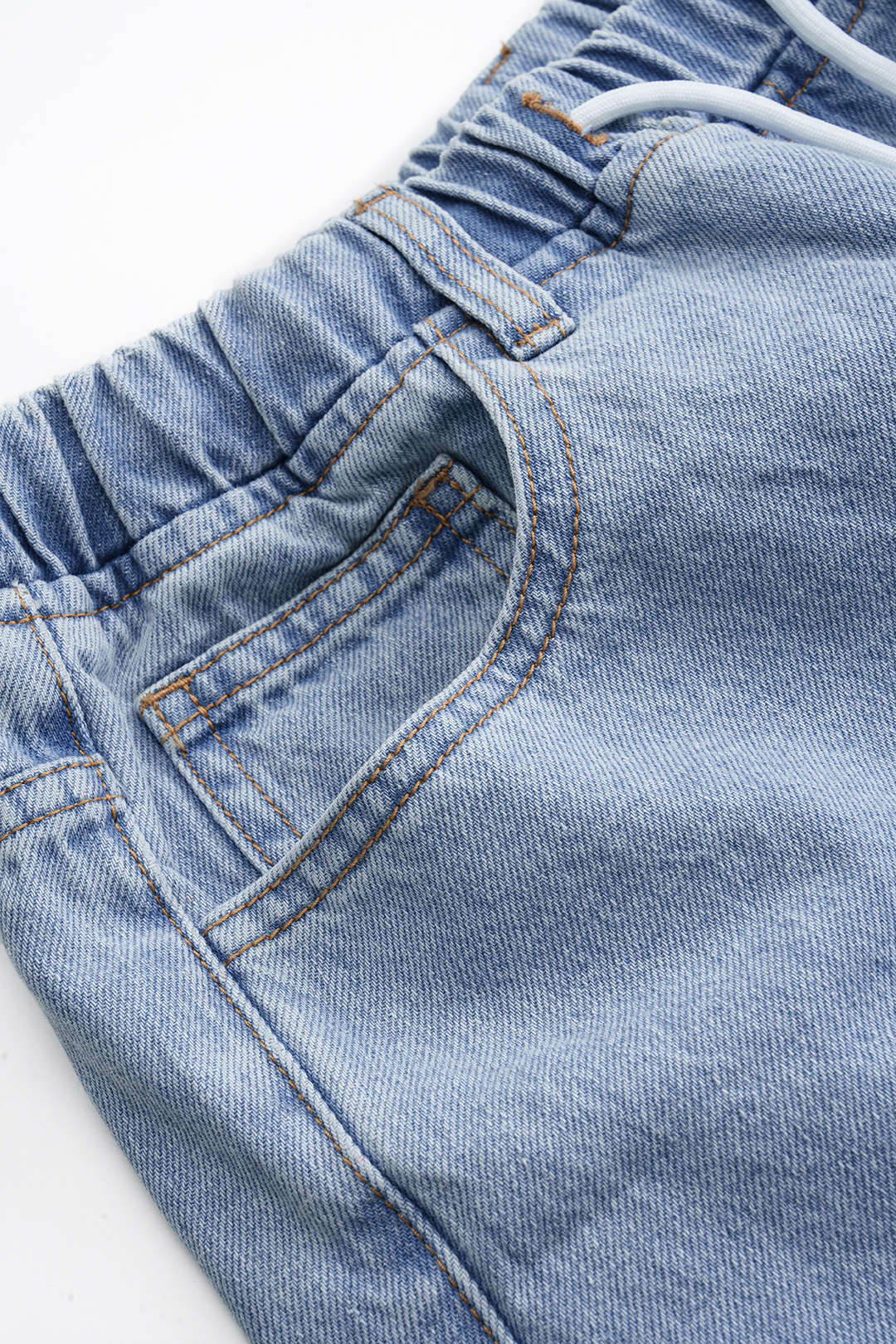 Denim Pocket Tank Top And Drawstring Shorts Set