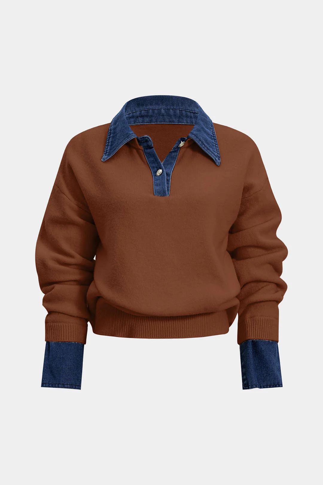 Patchwork Long Sleeve Sweater Top