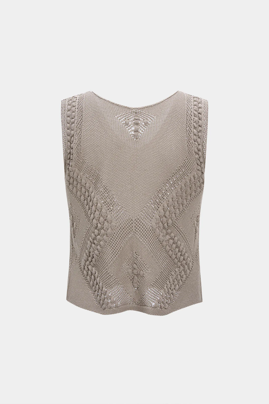 Knit V-Neck Hollow-Out Tank Top