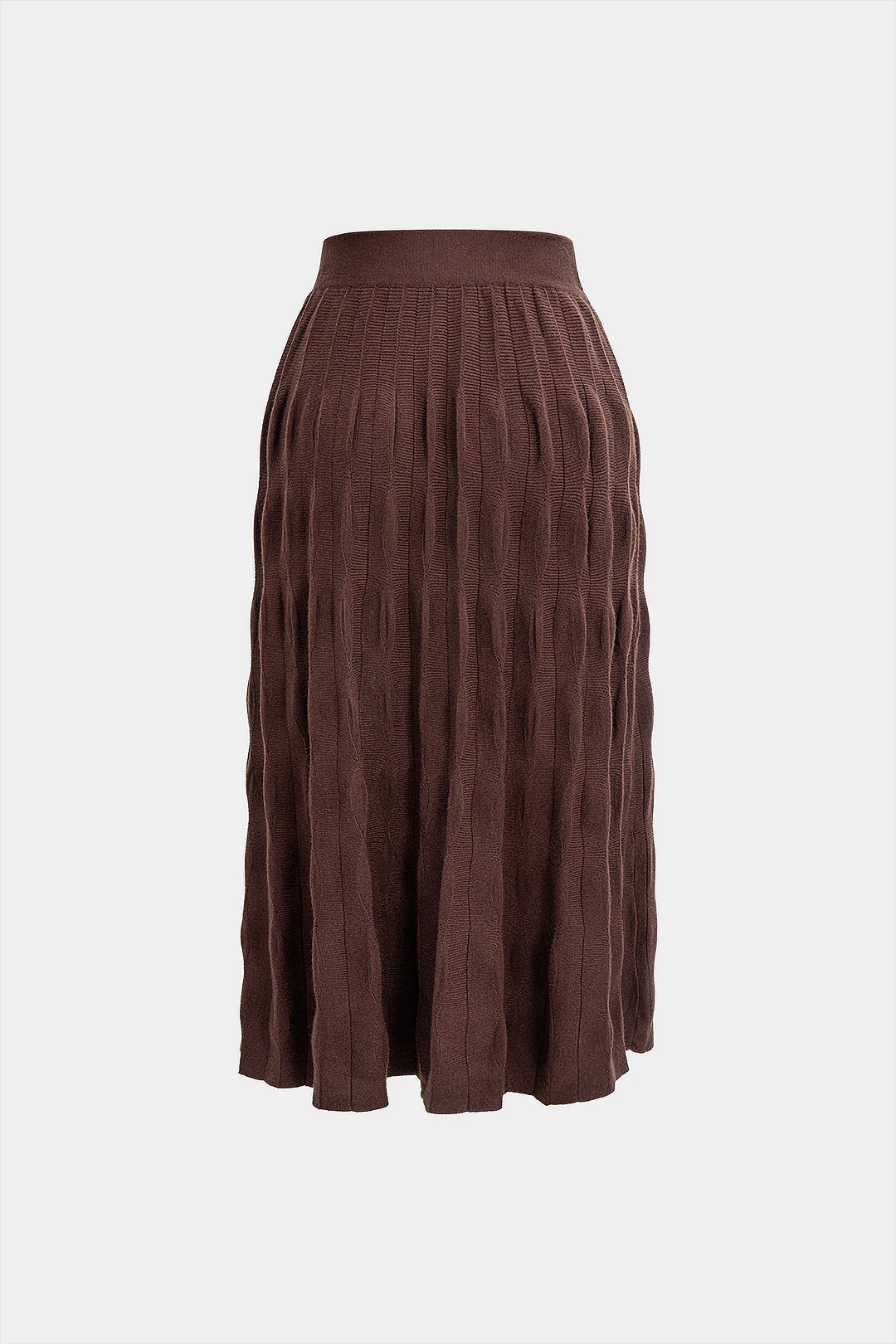 Knit Pleated High Waist Long Skirt