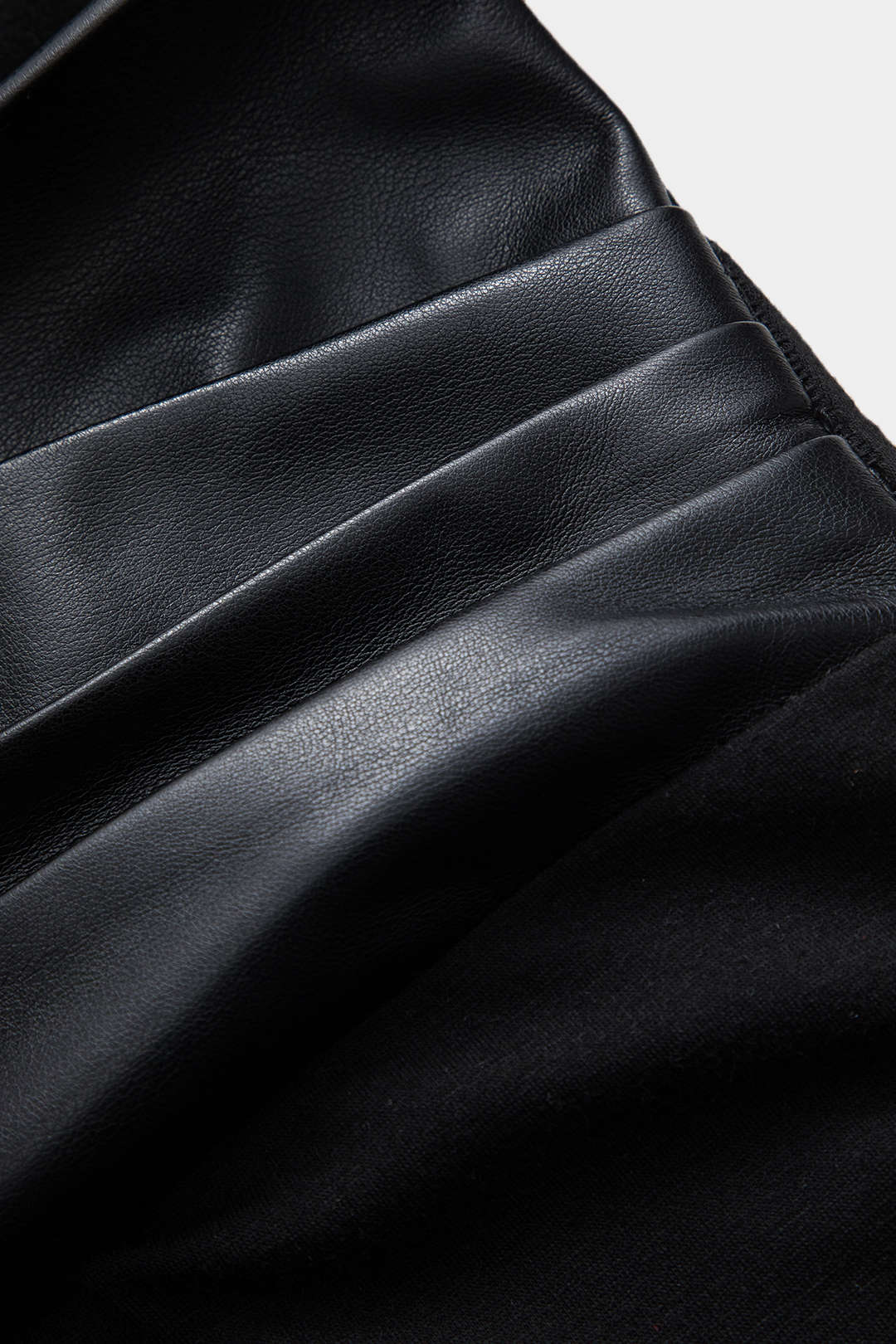 Faux Leather Crossed V-Neck Long-Sleeve Bodysuit