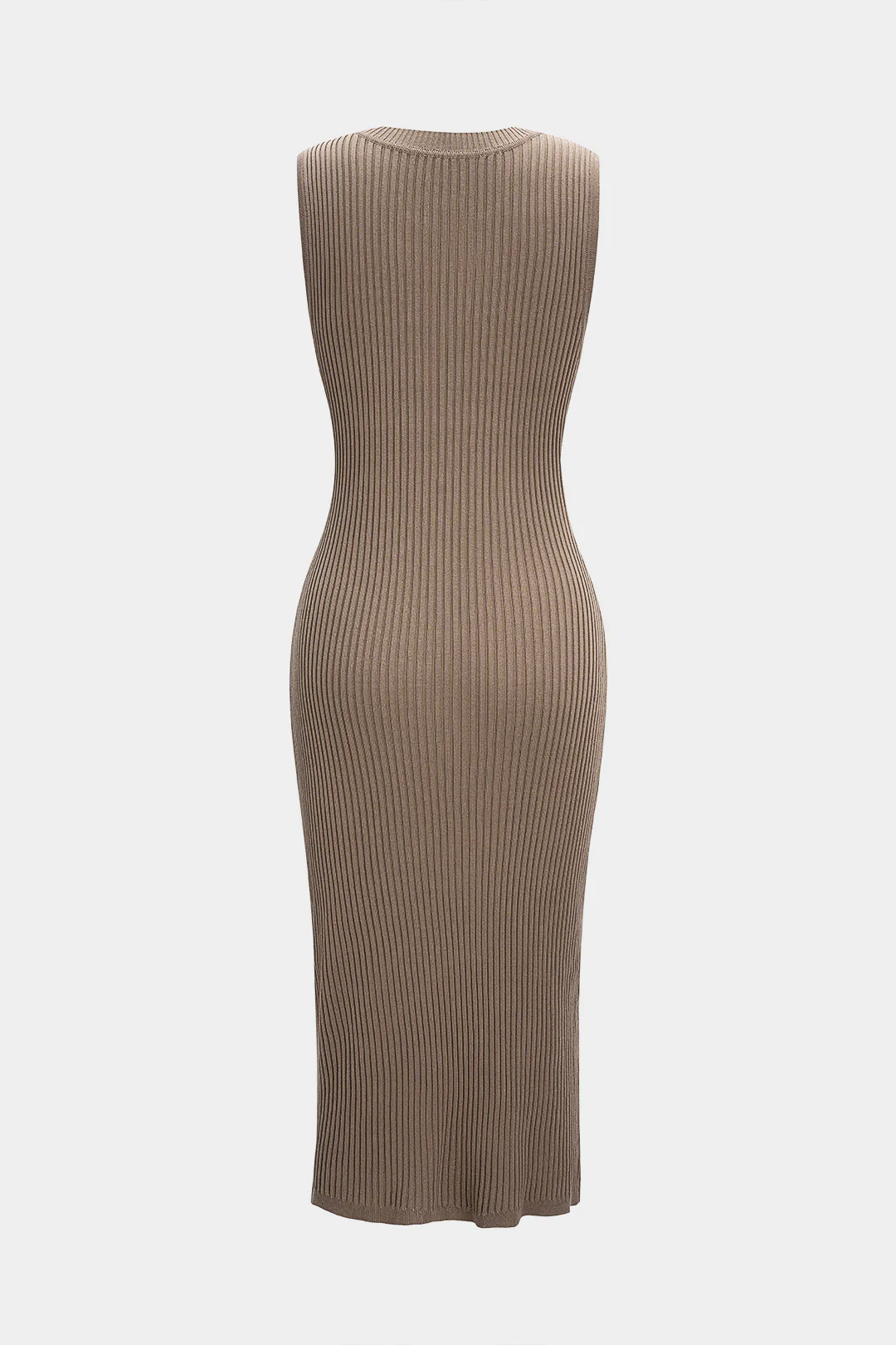 Knit Cut-Out Ribbed Sleeveless Dress