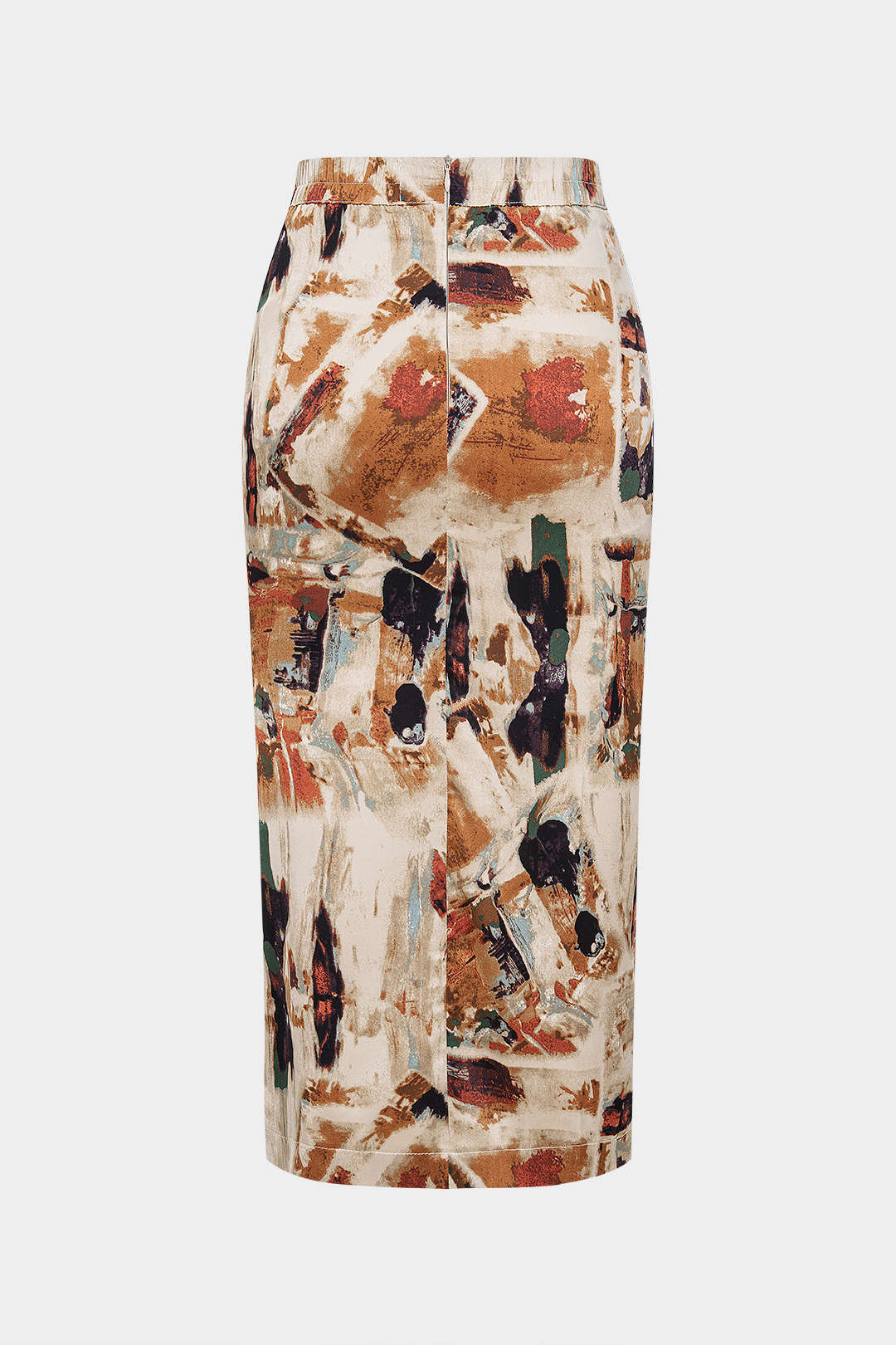 High Waist Satin Print Retro Skirt