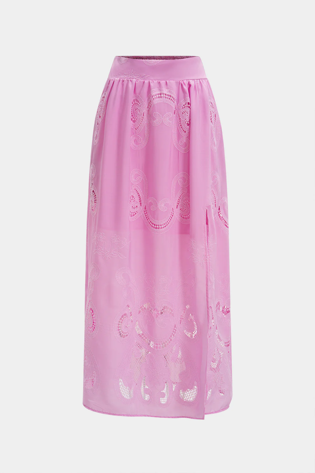 Hollow Out Embroidery Tank Top and Skirt Ensemble