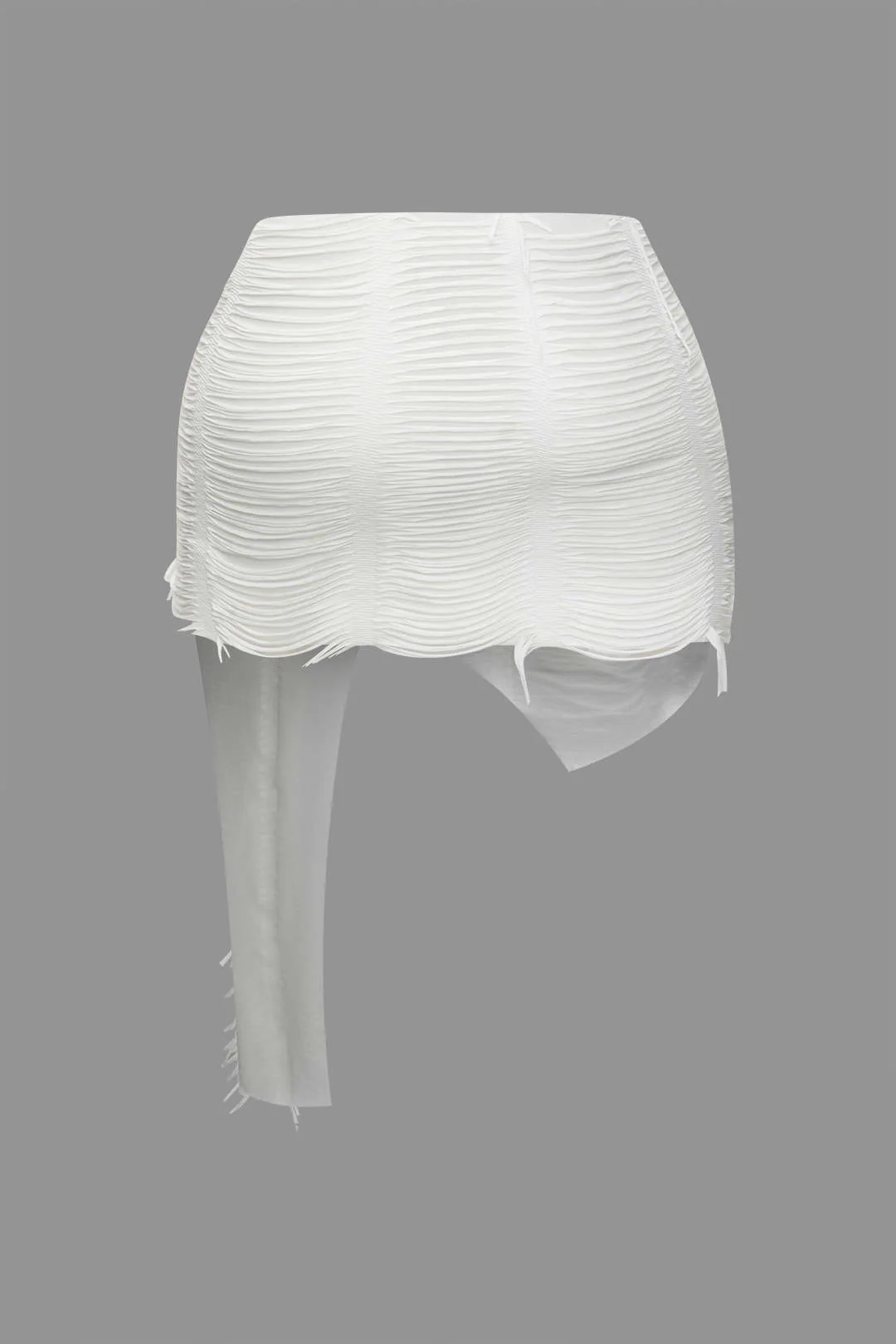 Plus Size Distressed Halter Cami Top And Asymmetrical Mini Skirt Set