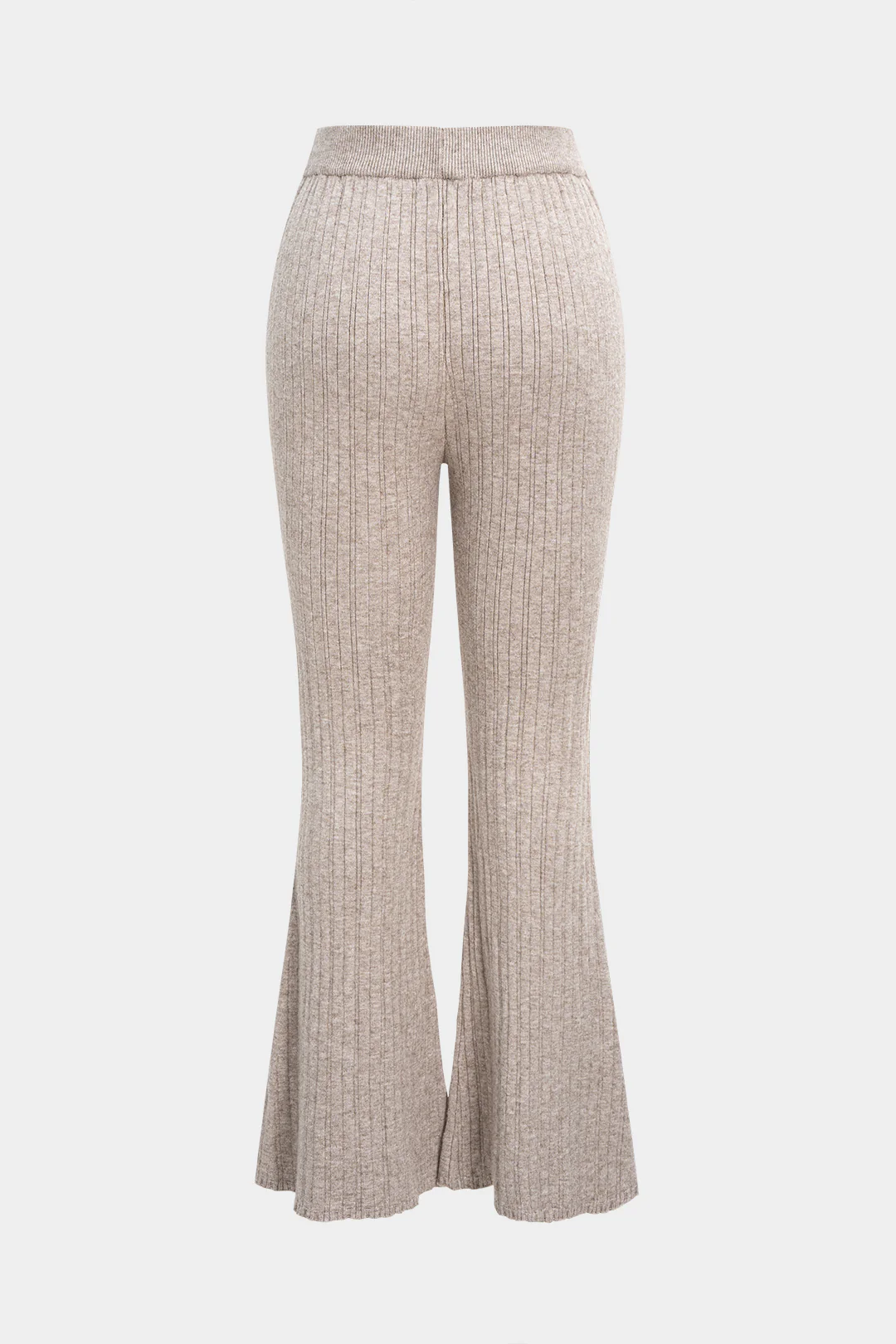 Knit Tie-Up High-Waist Flared Trousers