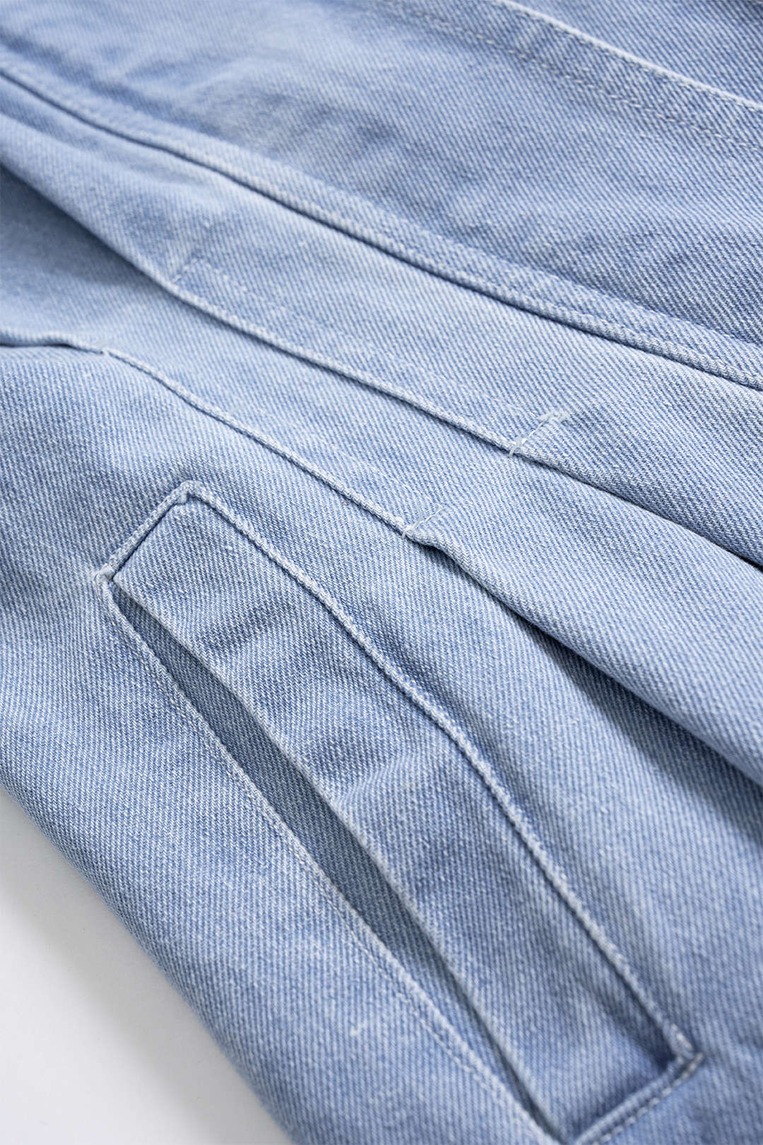 Denim Waist Cinching Ruffled Zipper Jacket