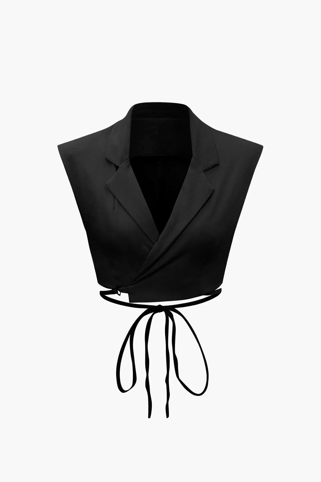 Notched Lapel Tie Back Vest and Straight Leg Suit Pants Combo