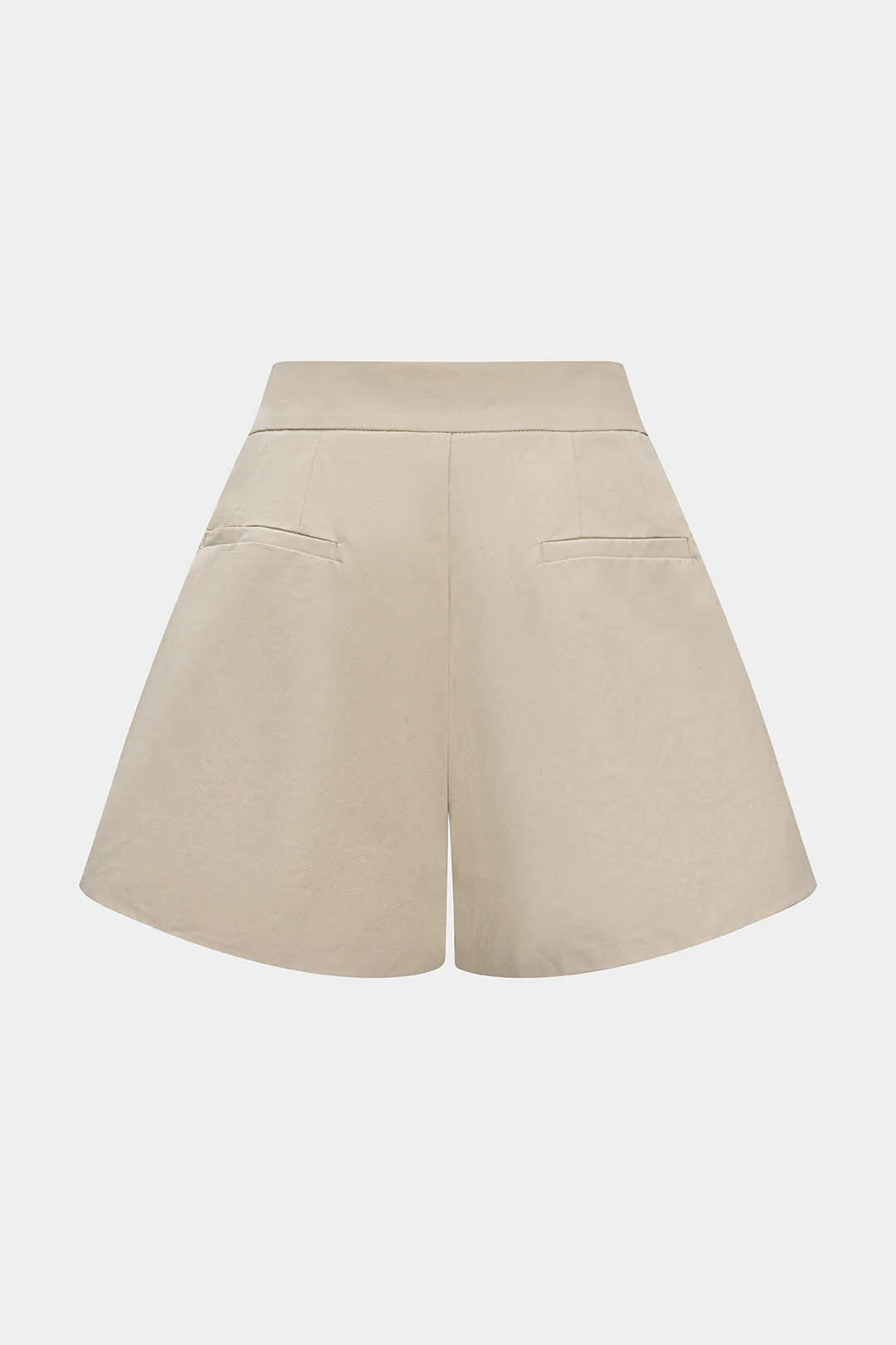 Solid Ruched High-Waist Pocket Shorts