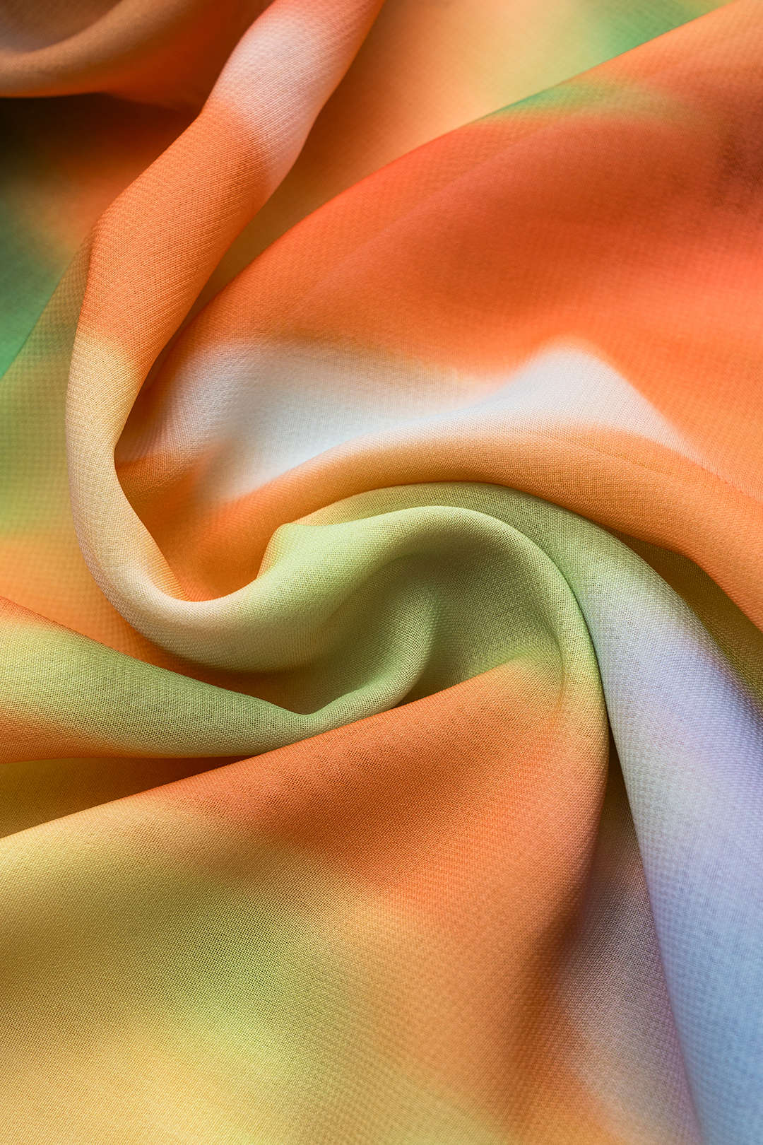 Ombre Print Chiffon Ruched Cut Out Tie Back Backless Slip Maxi Dress