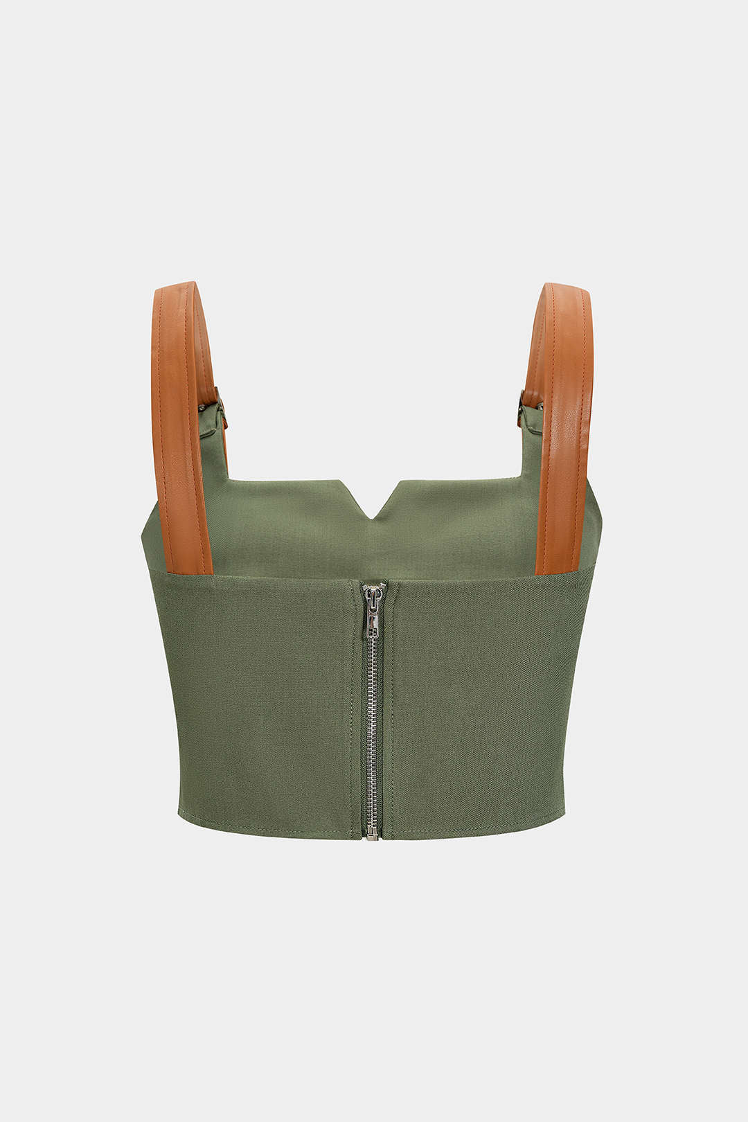 Patchwork Zipper Camisole Top