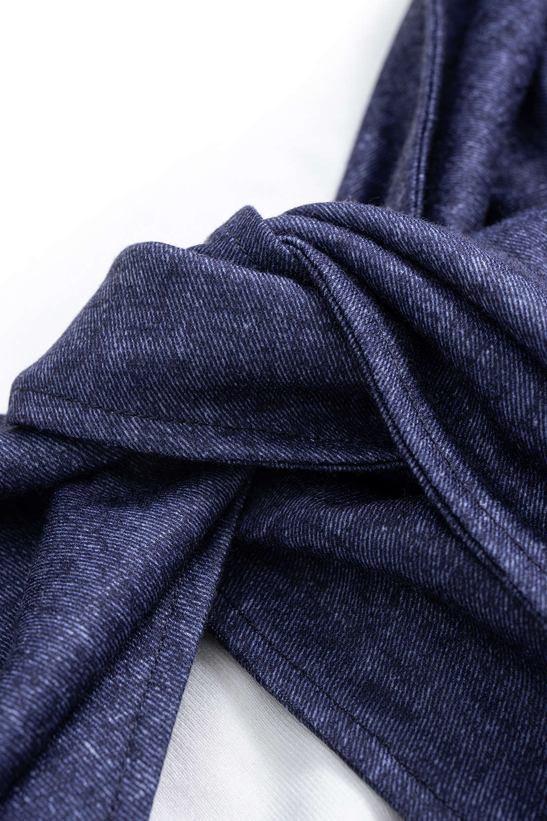 Tie Knot Patchwork Long-Sleeve Mini Dress