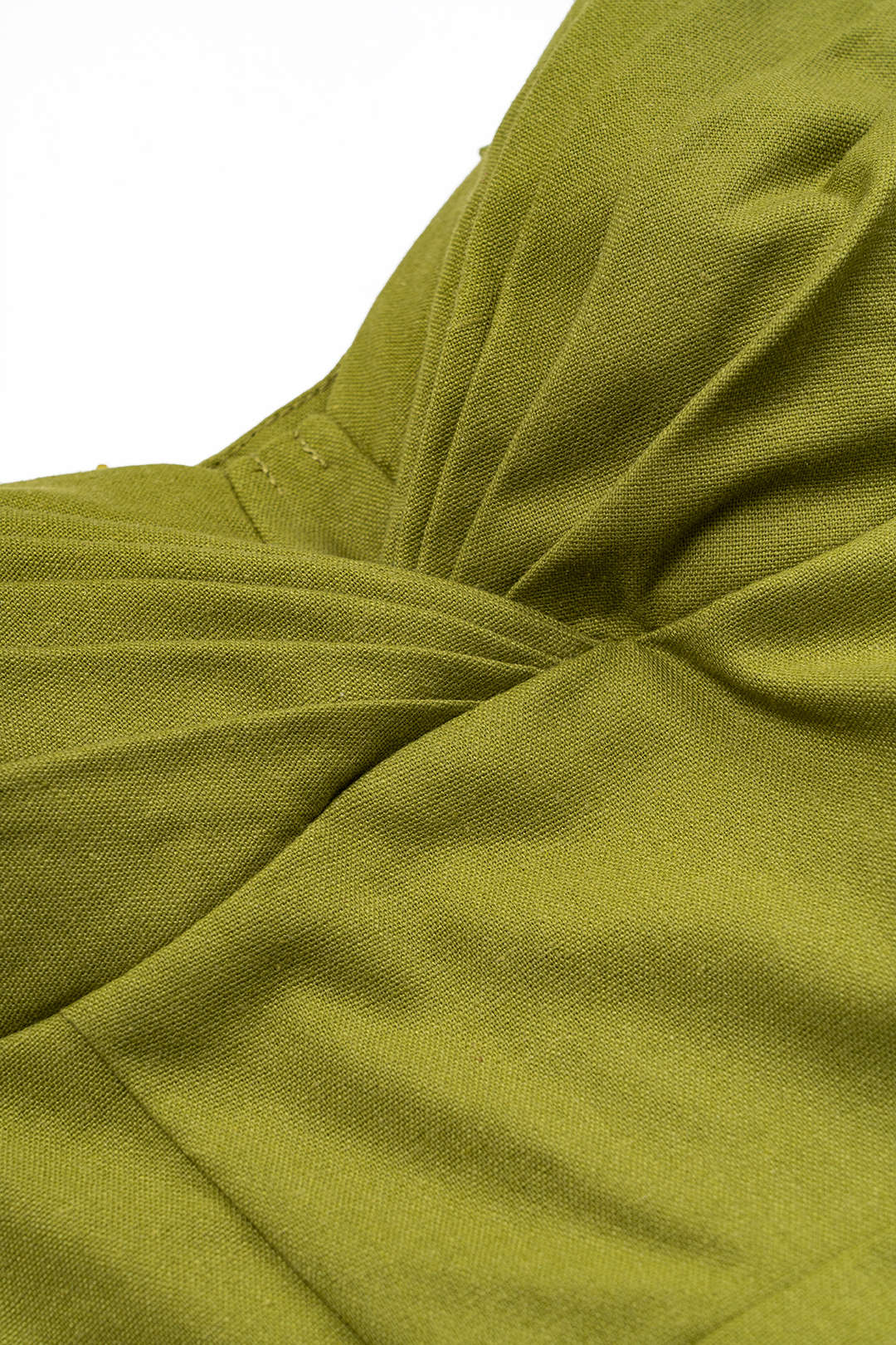 Linen Ruched Tie-Up Sleeveless Mini Dress