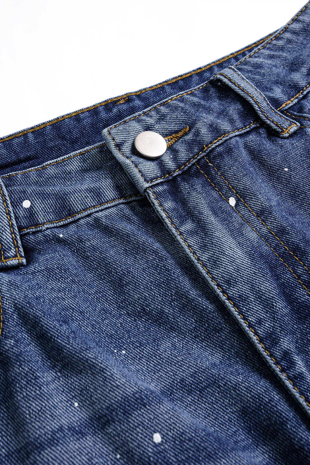 Lace Cut-Out Patchwork Wide-Leg Denim Jeans