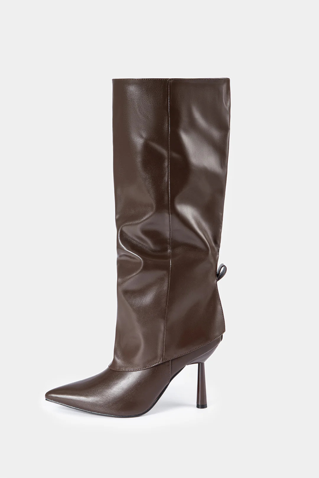 Leather Pointed Toe Mid-Calf Boots