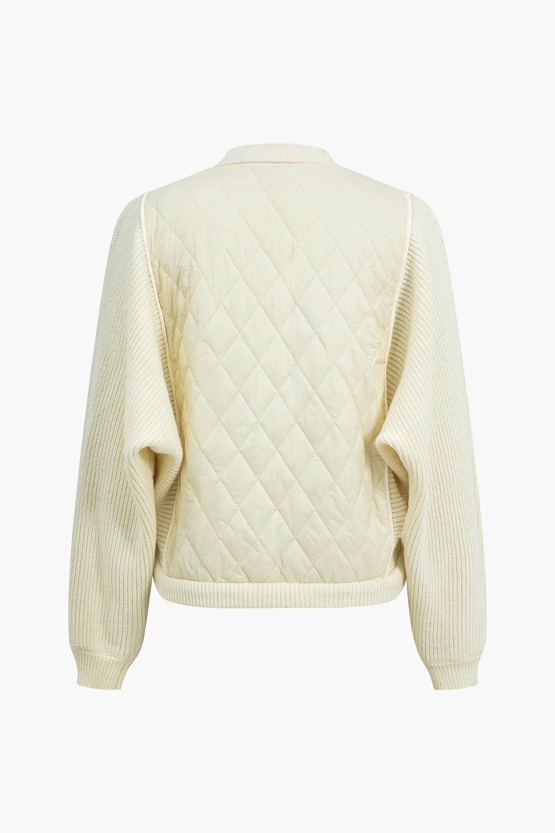 Knit Patchwork Zipper Cardigan