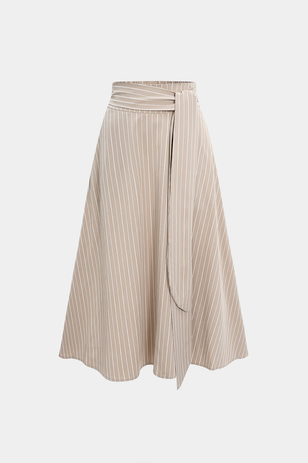 Stripes Print High Waist Tie-Up Skirt