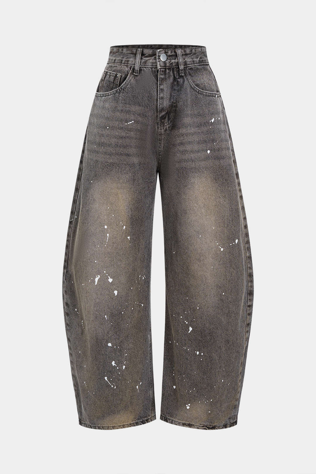 Denim Wide-Leg Barrel Jeans