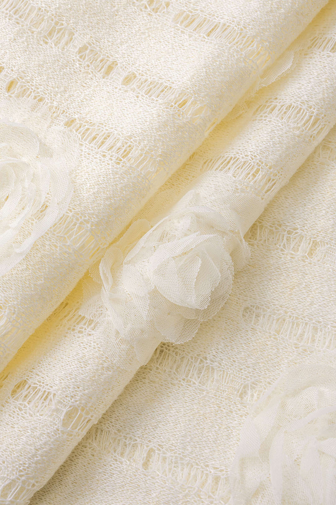 3D Floral Decor Tie-Up Sleeveless Maxi Dress