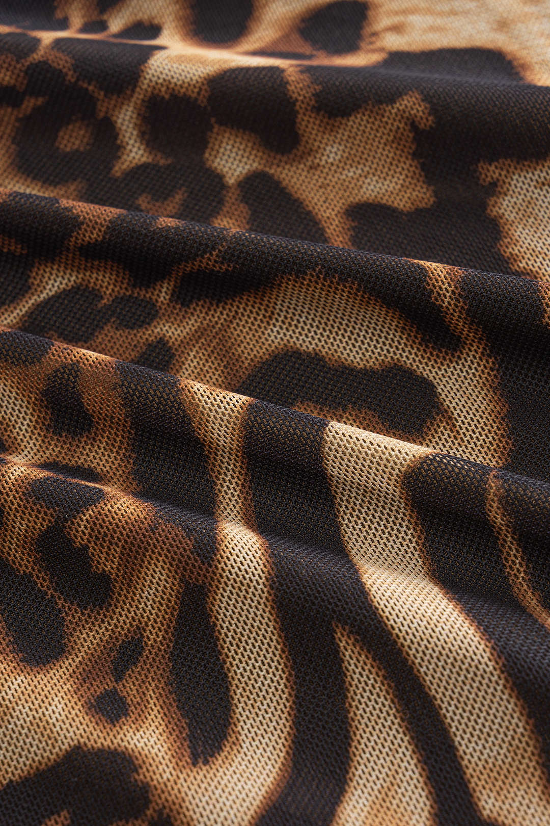 Leopard Print Mesh Backless Tie Back Cami Top