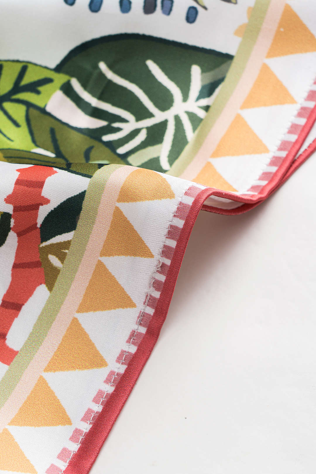 Satin Bohemian Pattern Tie-Front Skirt