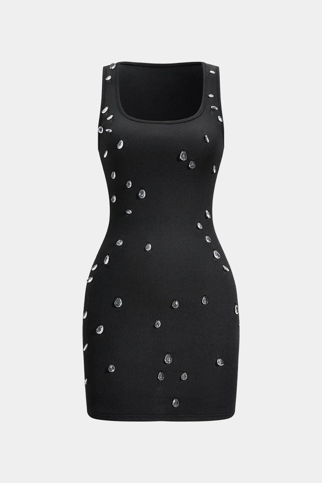 Rhinestone Decor Tank Sleeveless Mini Dress