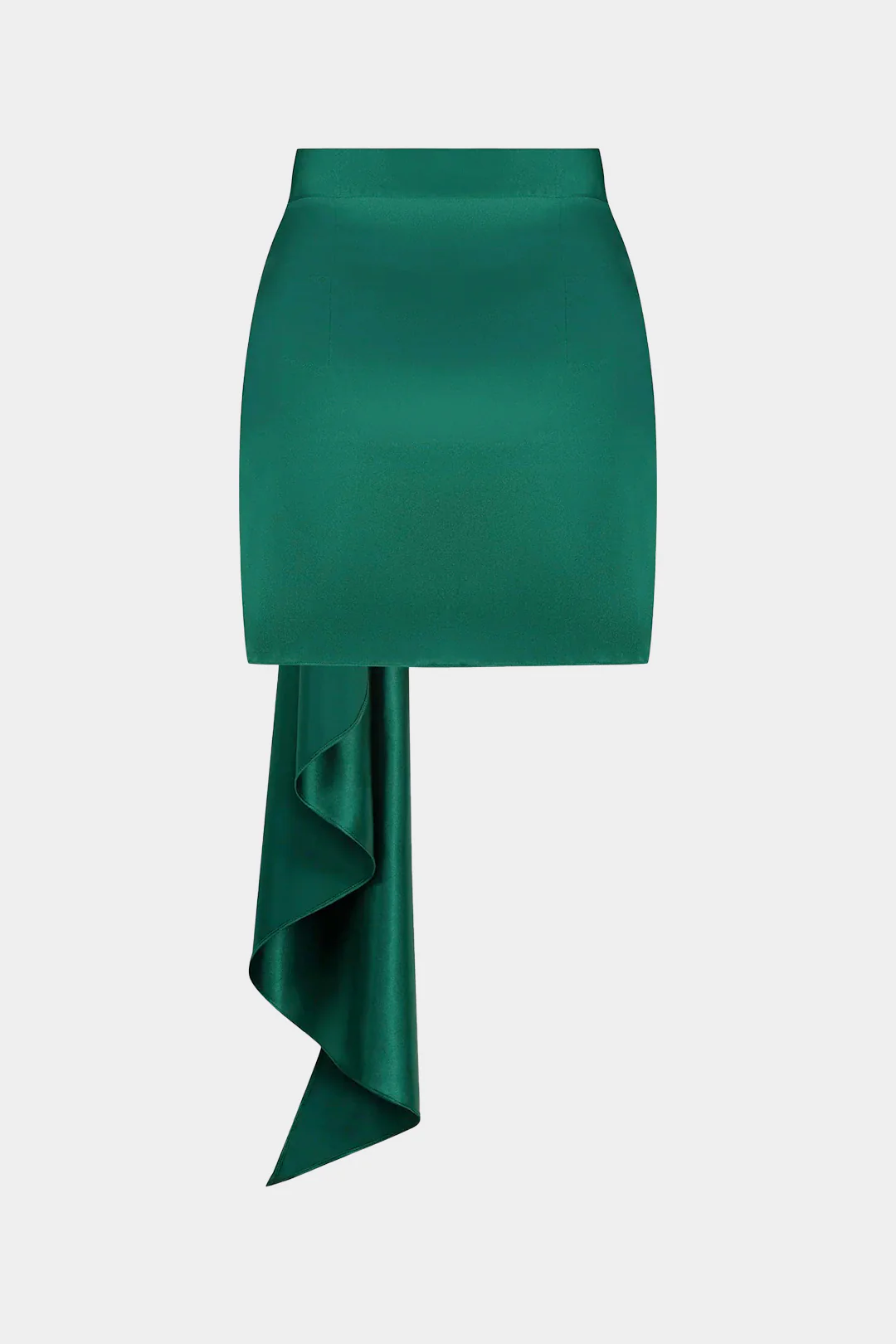 Satin Tie Ruched Skirt