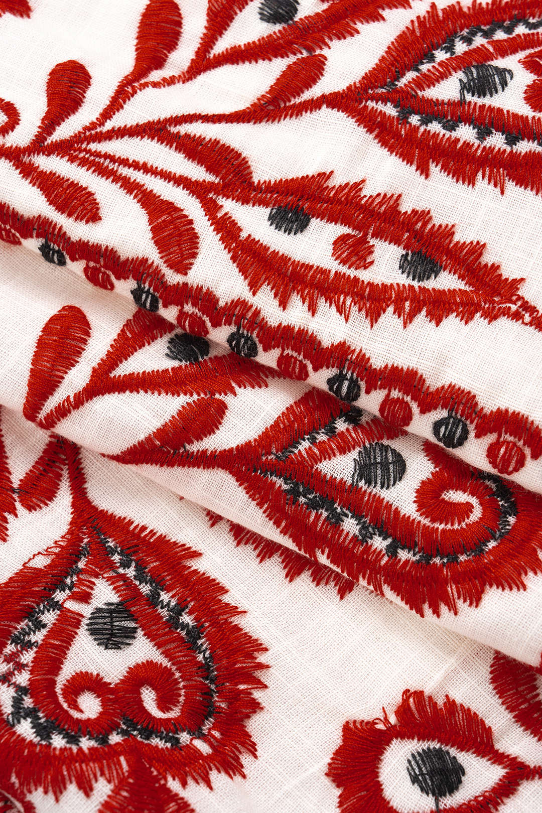 Linen Embroidery Floral Print Shorts