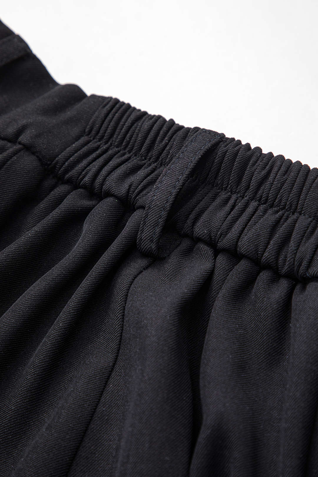 Faux Leather Patchwork Ruched Button Zipper High-Waist Trousers