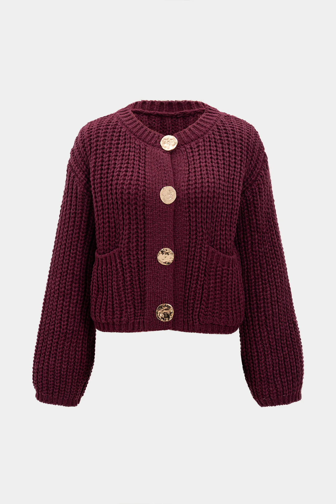 Knit Button Pocket Cardigan